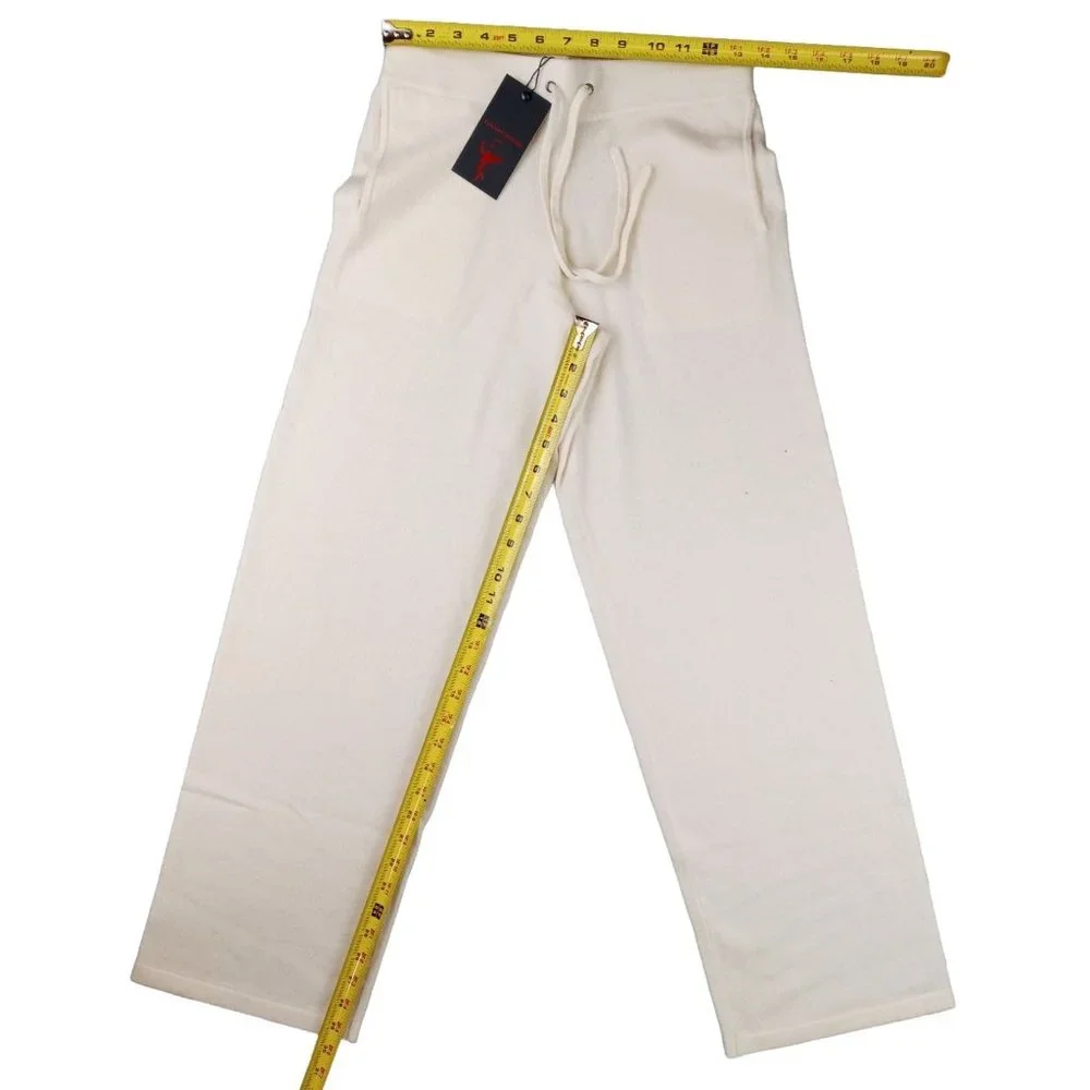 Citizen Cashmere Pants Cream New Women's Medium Lounge Drawstring Waist Paris - Picture 8 of 8